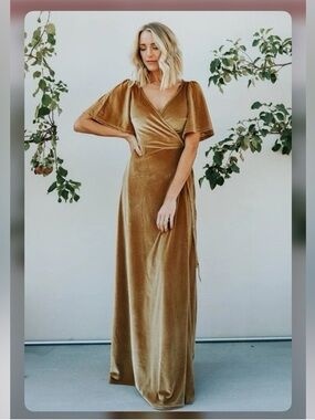 BALTIC BØRN VELVET WRAP MAXI DRESS